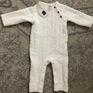 Janie & Jack Cable Baby Knit Jumpsuit